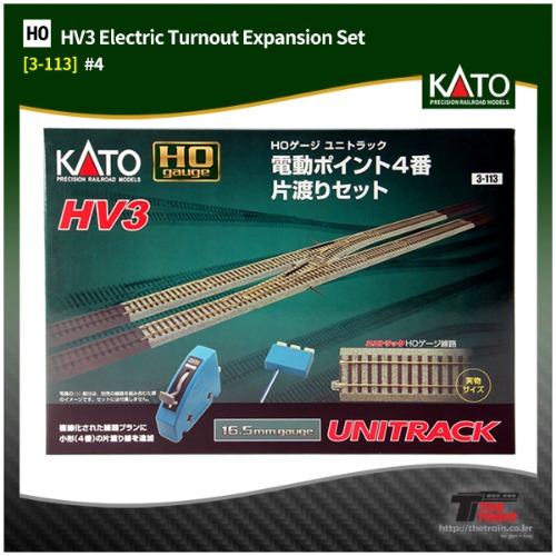 KATO 3-113 HV3 Electric Points #4 Single Slip Crossing Track Set