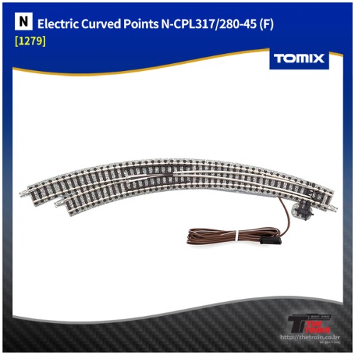 TOMIX 1279 Electric Curved Points N-CPL317/280-45 (F)