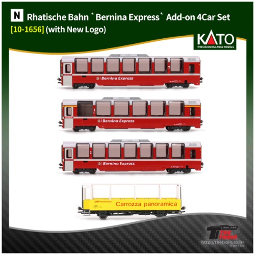 KATO 10-1656 Rhatische Bahn `Bernina Express` (New Logo) Add-on 4Car Set