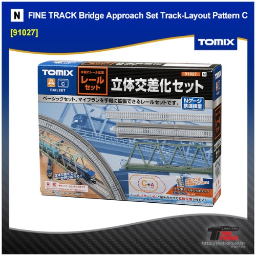 TOMIX 91027 FINE TRACK Bridge Approach Set Track-Layout Pattern C