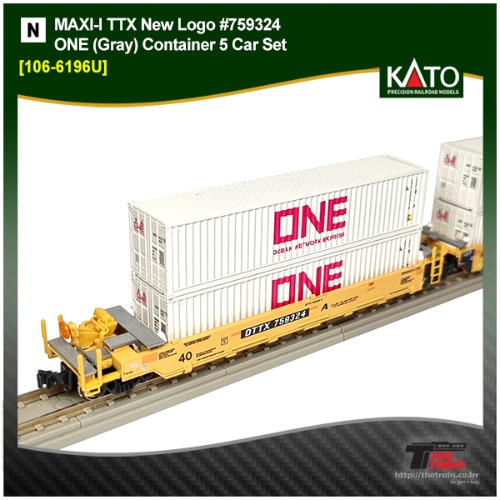 KATO 106-6196U MAXI-I TTX New Logo #759324 ONE (Gray) Container 5 Car Set (중고)