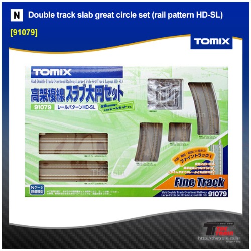 TOMIX 91079 Double track slab great circle set (rail pattern HD-SL)