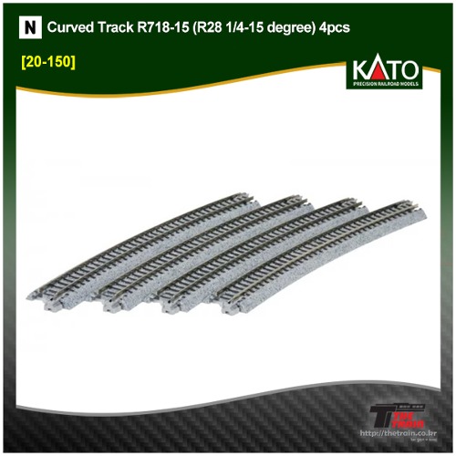 KATO 20-150 Curved Track R718-15 (R28 1/4-15 degree) 4pcs