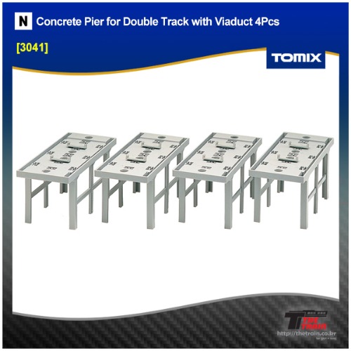 TOMIX 3041 Concrete Pier for Double Track with Viaduct 4Pcs