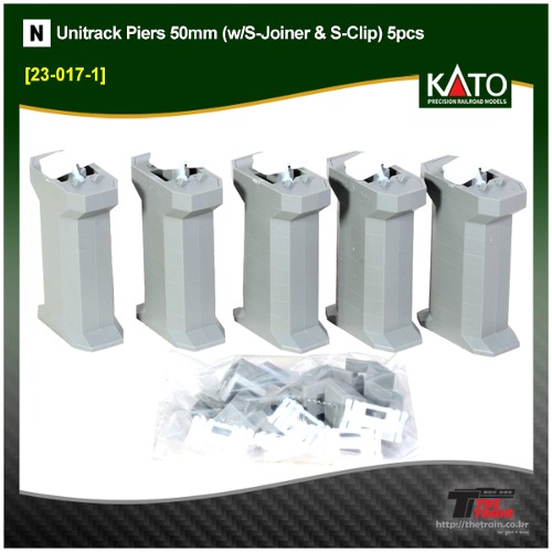 KATO 23-017-1 Unitrack Piers 50mm (w/S-Joiner &amp; S-Clip) 5pcs