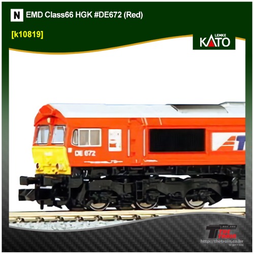 KATO 10819 EMD Class66 HGK #DE672 (Red)