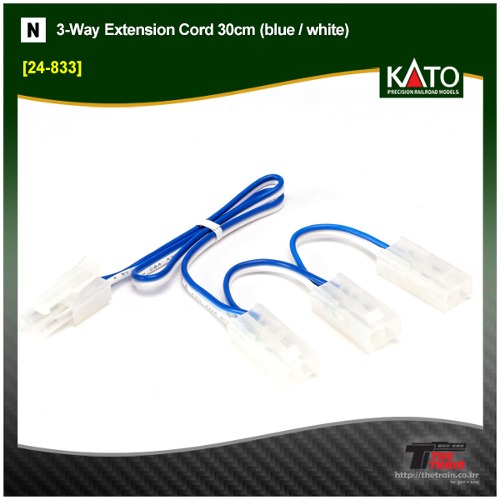 KATO 24-833 3-Way Extension Cord 30cm (blue / white)