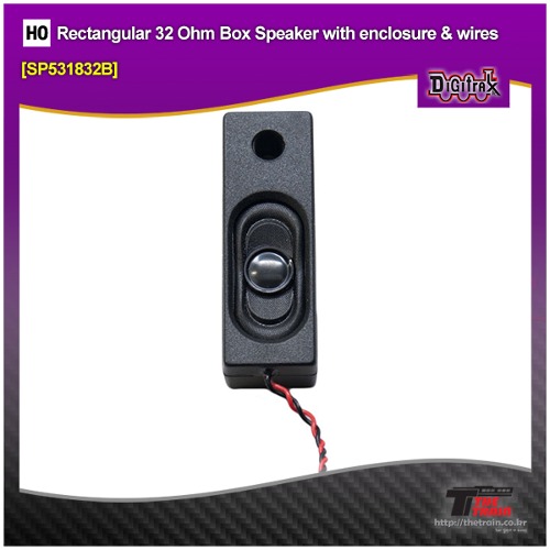 Digitrax SP531832B Rectangular 32 Ohm Box Speaker with enclosure &amp; wires