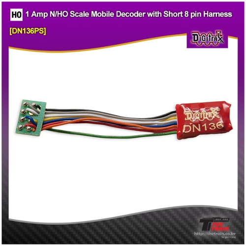 Digitrax DN136PS 1 Amp N/HO Scale Mobile Decoder with Short 8 pin Harness