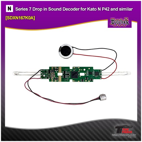 Digitrax SDXN167K0A Series 7 Drop in Sound Decoder for Kato N P42 and similar