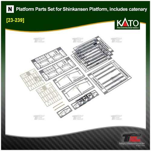 KATO 23-239 Platform Parts Set for Shinkansen Platform, includes catenary