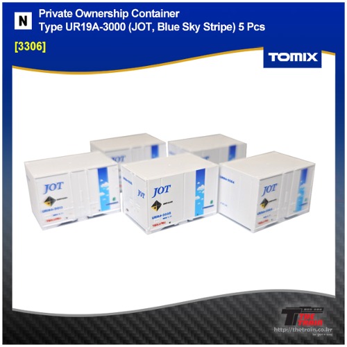 TOMIX 3306 Private Ownership Container Type UR19A-3000 (JOT, Blue Sky Stripe) 5 Pcs