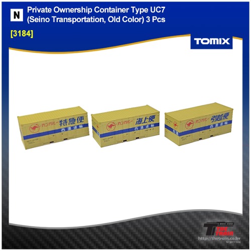 TOMIX 3184 Private Ownership Container Type UC7 (Seino Transportation, Old Color) 3 Pcs