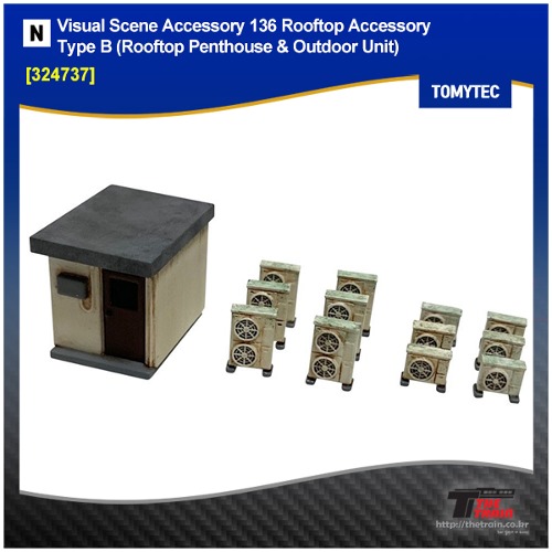 TOMYTEC 324737 Visual Scene Accessory 136 Rooftop Accessory Aging Painting Type B (Rooftop Penthouse &amp; Outdoor Unit)