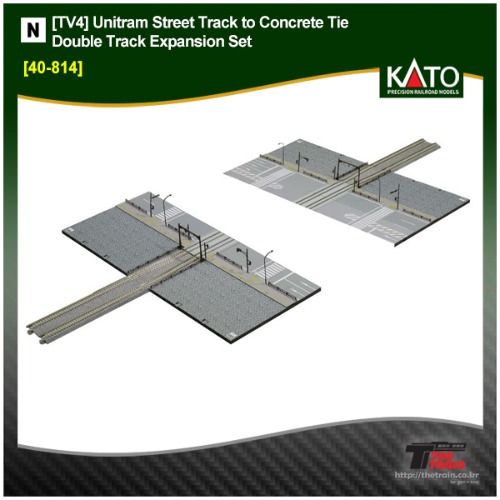 KATO 40-814 TV4 Unitram Street Track to Concrete Tie Double Track Expansion Set